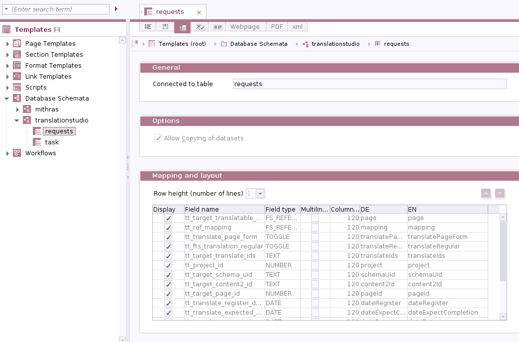 Make sure all master languages are available and mapped to the table fields