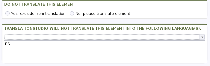 Excluding content from translation
