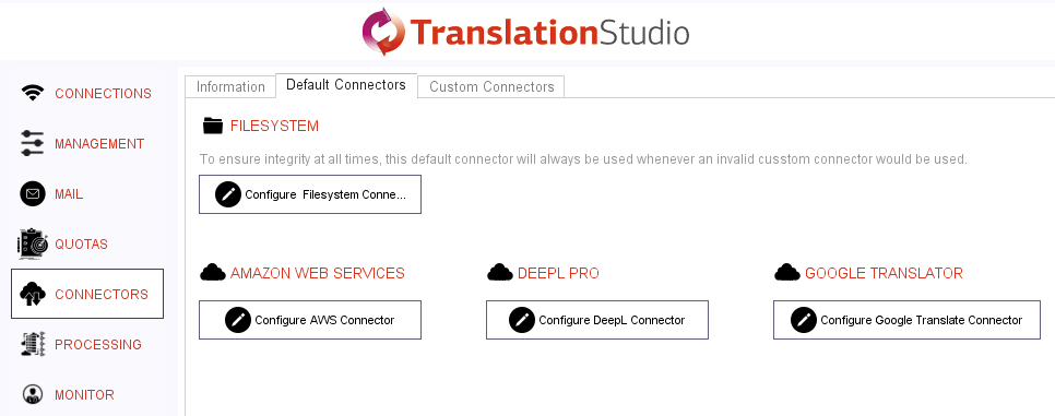 Connector Configuration Interface