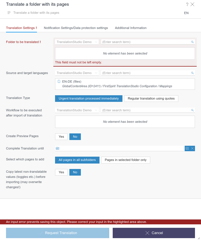 Registering Pages in a Page Folder