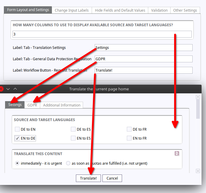 Creating the configuration page instance