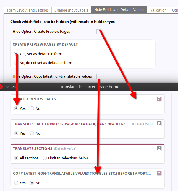 Setting defaults