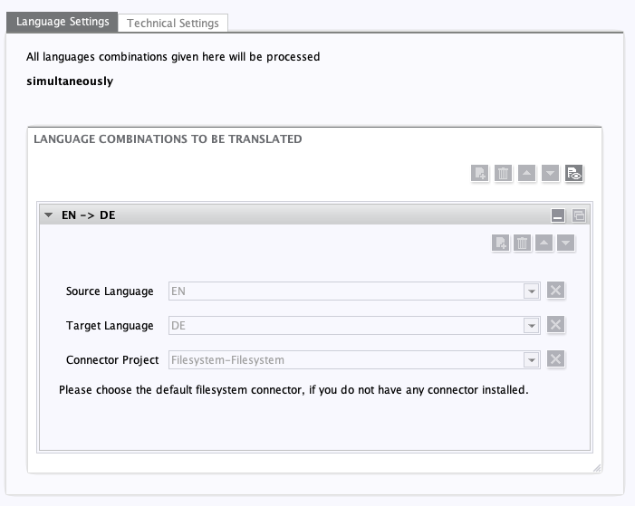 A sample language mappings entry