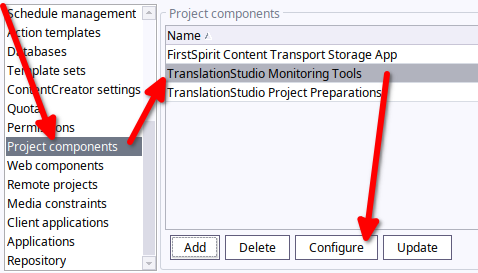 Accessing the monitoring component