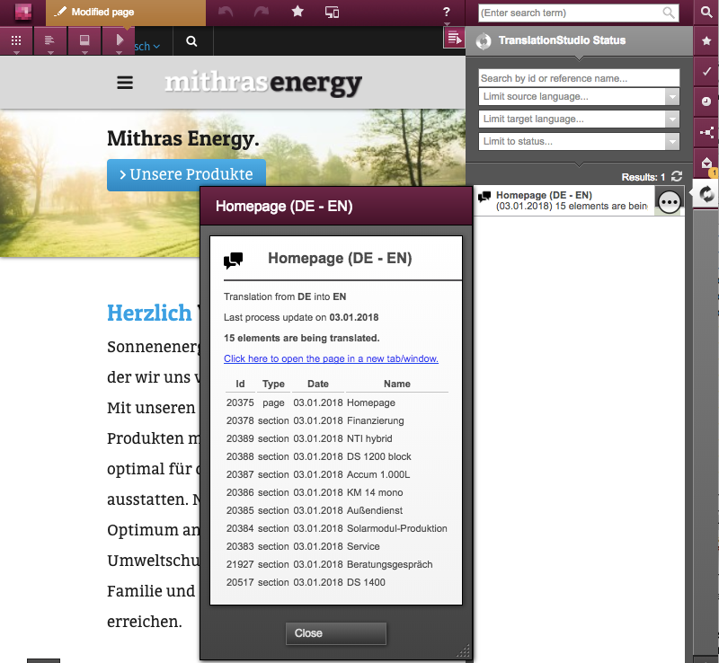 translationstudio Report Component